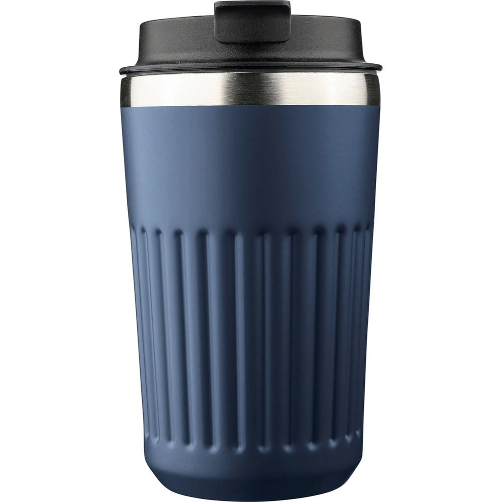 Dubbelwandige reisbeker 400 ml van gerecycled RVS - Blauw