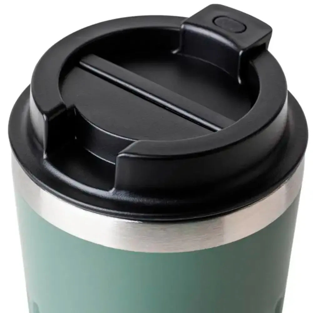 Dubbelwandige reisbeker 400 ml van gerecycled RVS - Groen