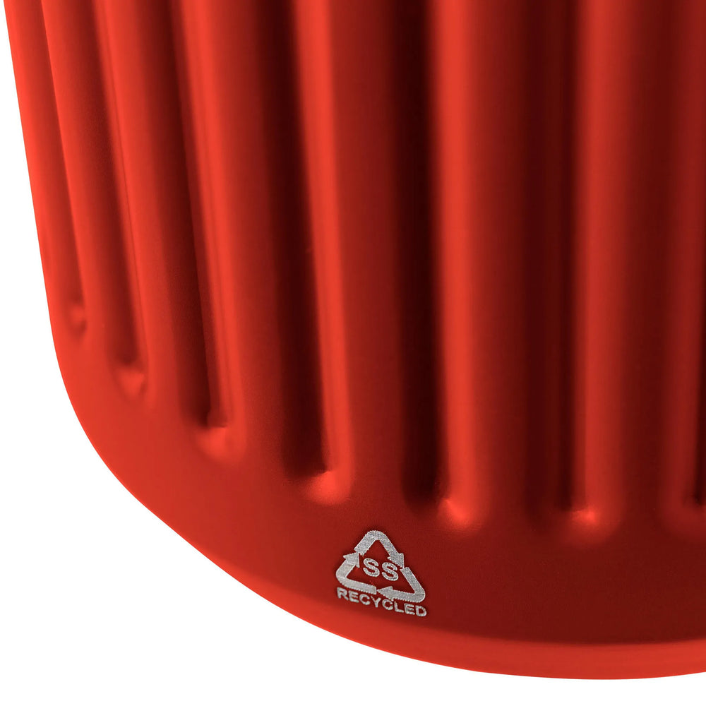 Dubbelwandige reisbeker 400 ml van gerecycled RVS - Rood
