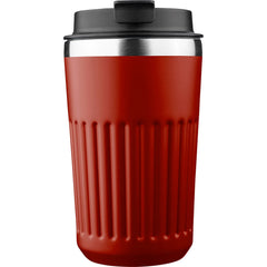 Dubbelwandige reisbeker 400 ml van gerecycled RVS - Rood