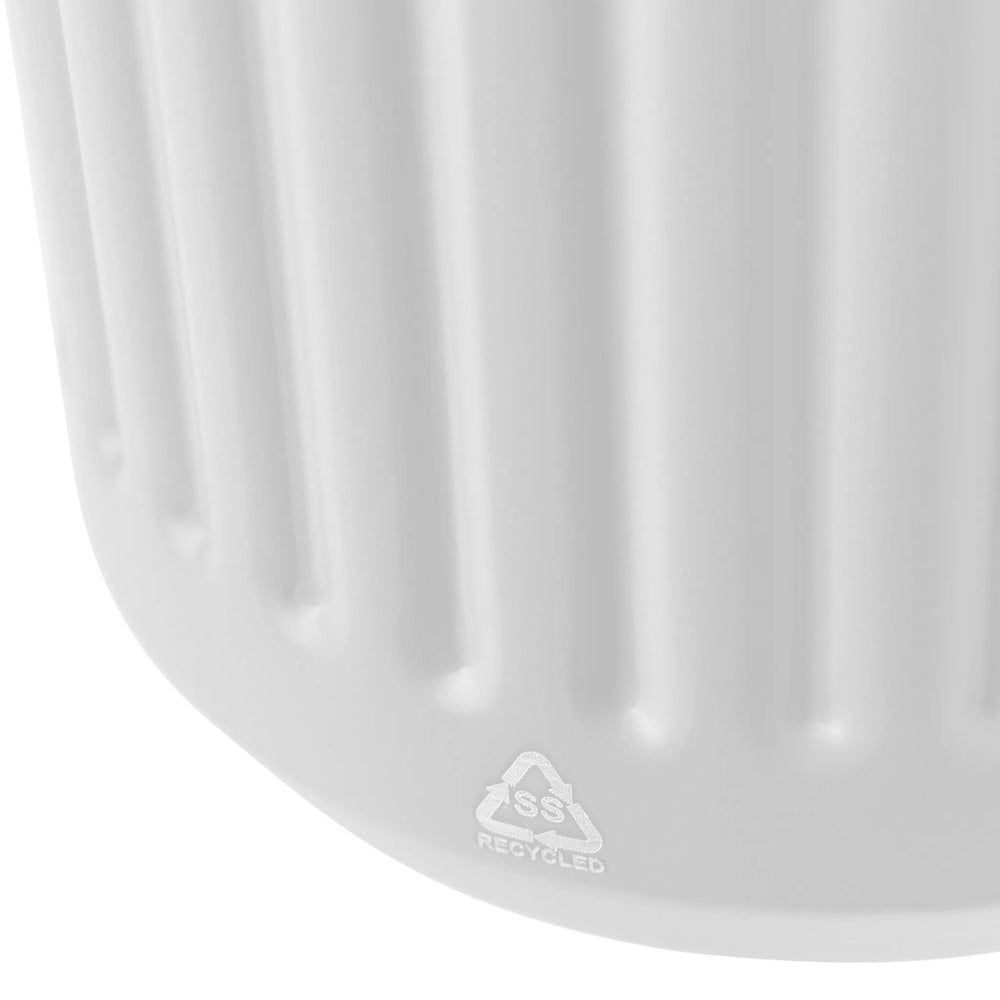 Dubbelwandige reisbeker 400 ml van gerecycled RVS - Wit