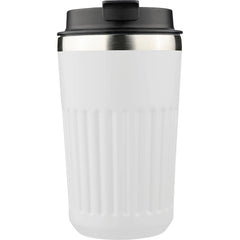 Dubbelwandige reisbeker 400 ml van gerecycled RVS - Wit