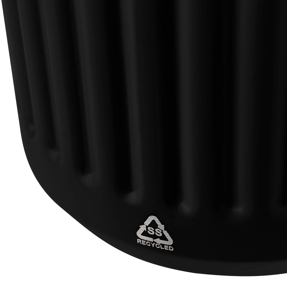 Dubbelwandige reisbeker 400 ml van gerecycled RVS - Zwart