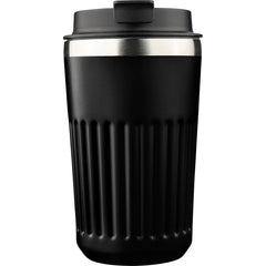 Dubbelwandige reisbeker 400 ml van gerecycled RVS - Zwart