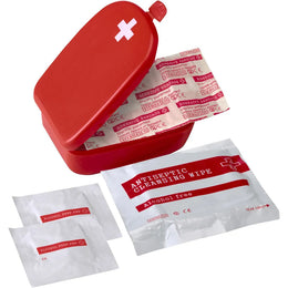 EHBO-set Mila in kunststof doosje geopend met inhoud, Rood - 181387