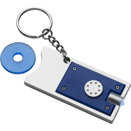 Kunststof sleutelhanger met LED lampje, Blauw - 181987