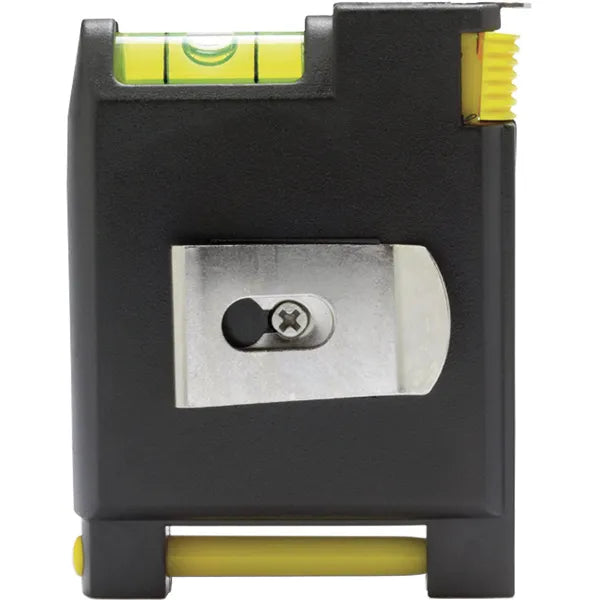 ABS rolmaat brooke 2 meter met waterpas, notitieset en pen achterzijde, Zwart - 182147