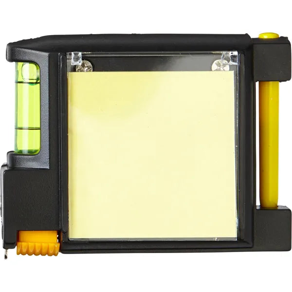 ABS rolmaat brooke 2 meter met waterpas, notitieset en pen, Zwart - 182147