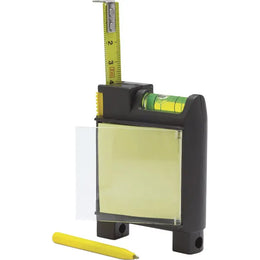 ABS rolmaat brooke 2 meter met waterpas, notitieset en pen, Zwart - 182147