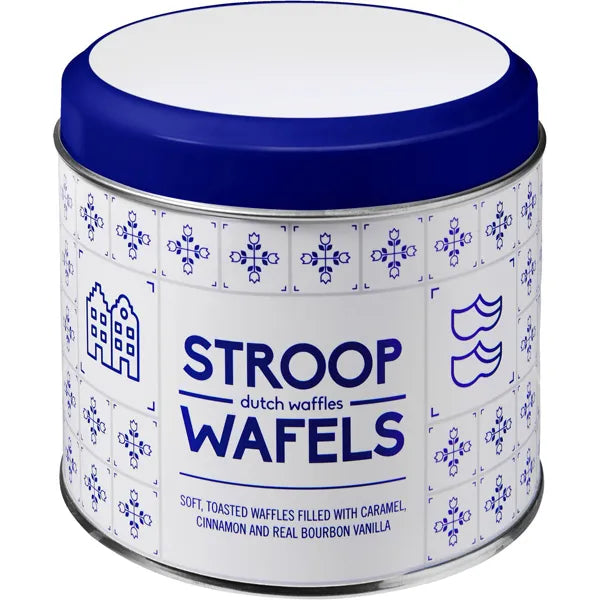 blikje voor stroopwafels deksel blauw wit 182189