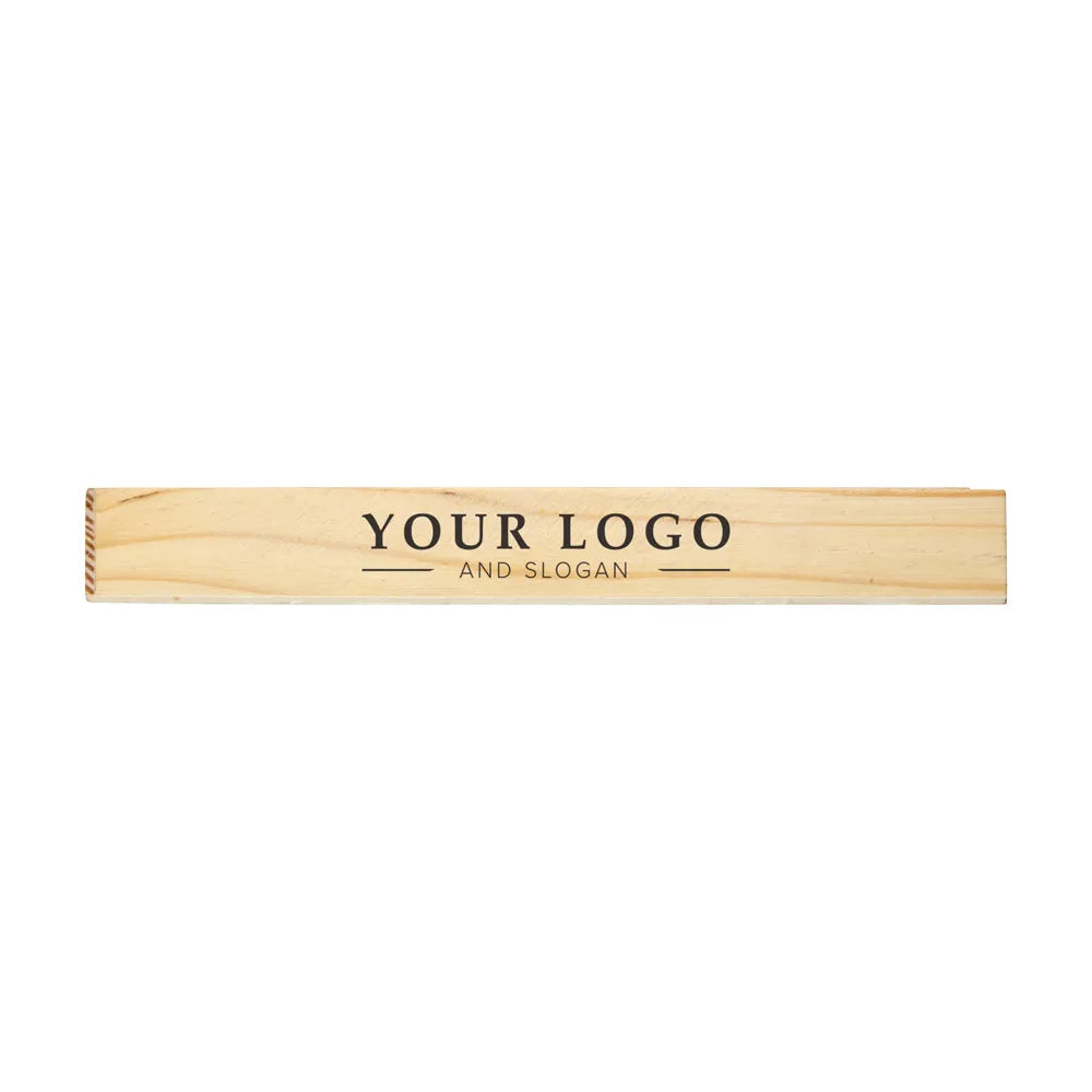 Houten doos voor mikadospel met bedrukking, Beige - 182548