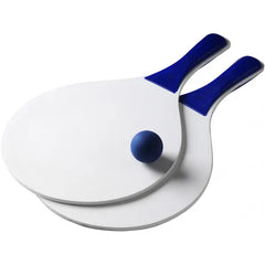 Strandtennisset met twee batjes, bal en opbergnetje - Blauw