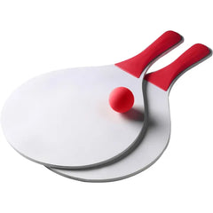 Strandtennisset met twee batjes, bal en opbergnetje - Rood