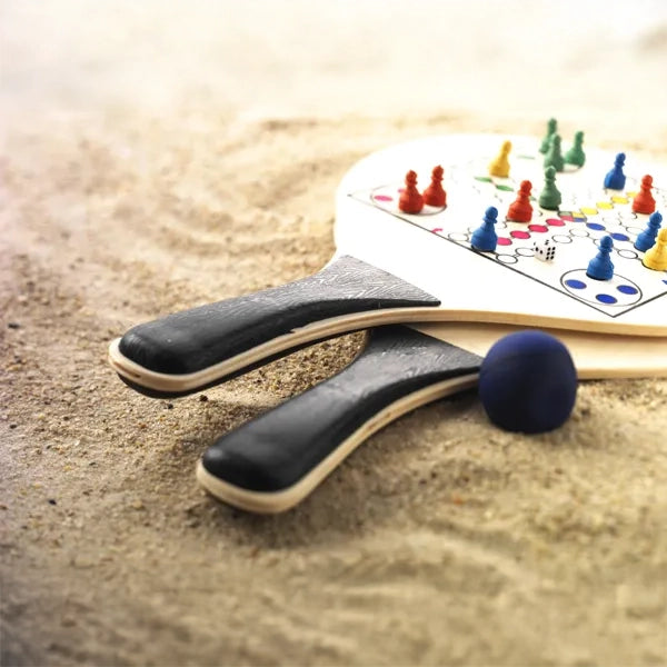 Strandtennis- en spellenset op zand, Bruin - 182582