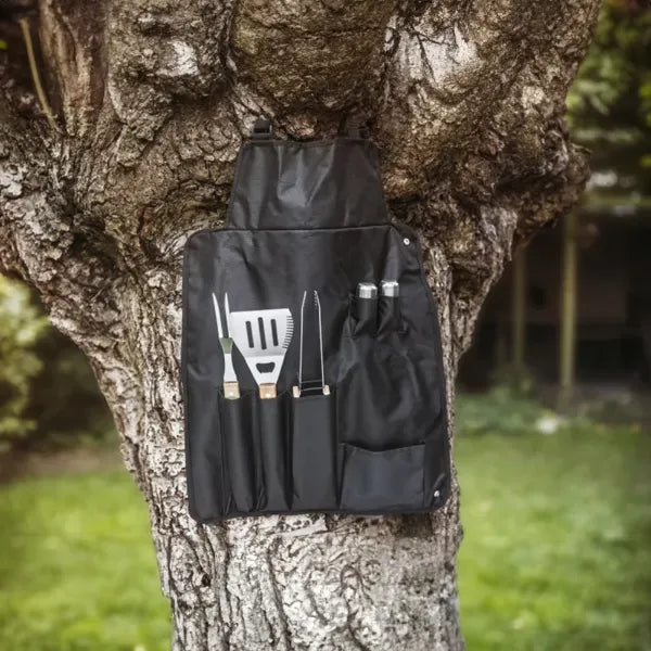 Barbecueschort met vijf accessoires sfeerbeeld, Zwart - 182631