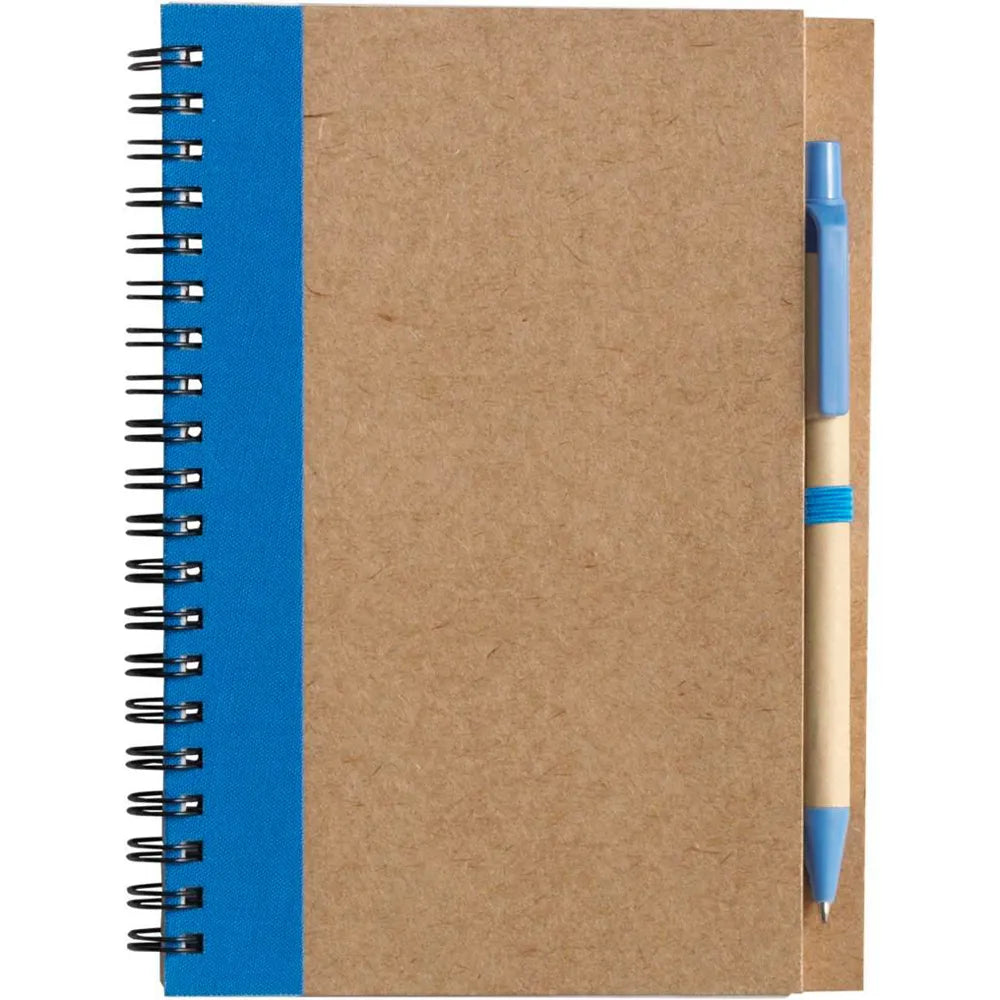 notitieboekje gerecycled incl balpen licht blauw 182715