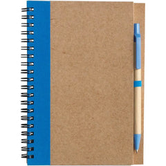 Duurzaam notitieboekje met eco balpen – Blauw