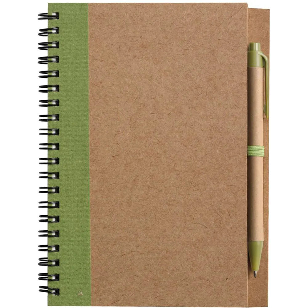 notitieboekje gerecycled incl balpen licht groen 182715