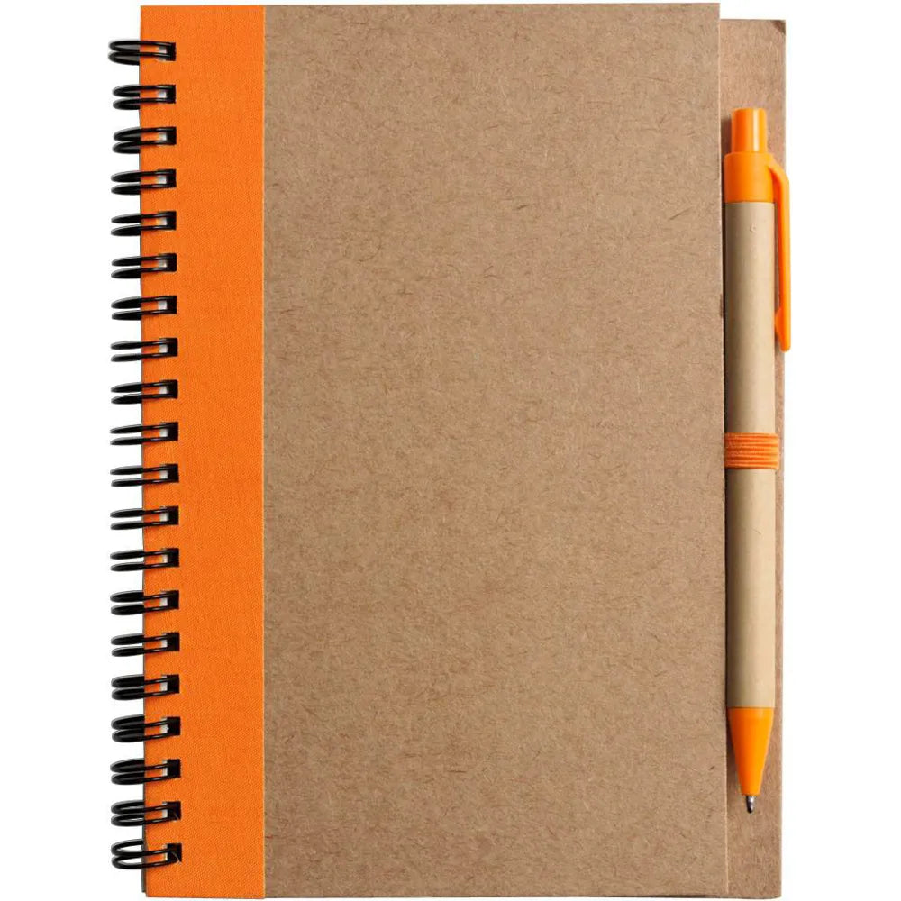 notitieboekje gerecycled incl balpen oranje 182715