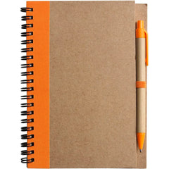 Duurzaam notitieboekje met eco balpen – Oranje