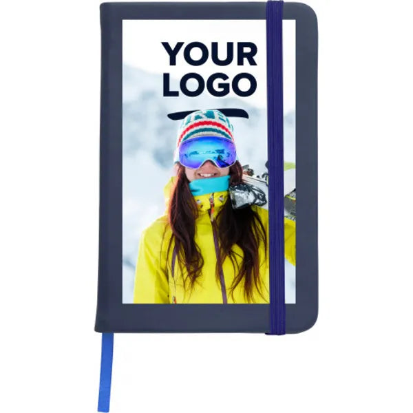 notitieboekje a5 gelinieerd papier 96 vel blauw logo 183076