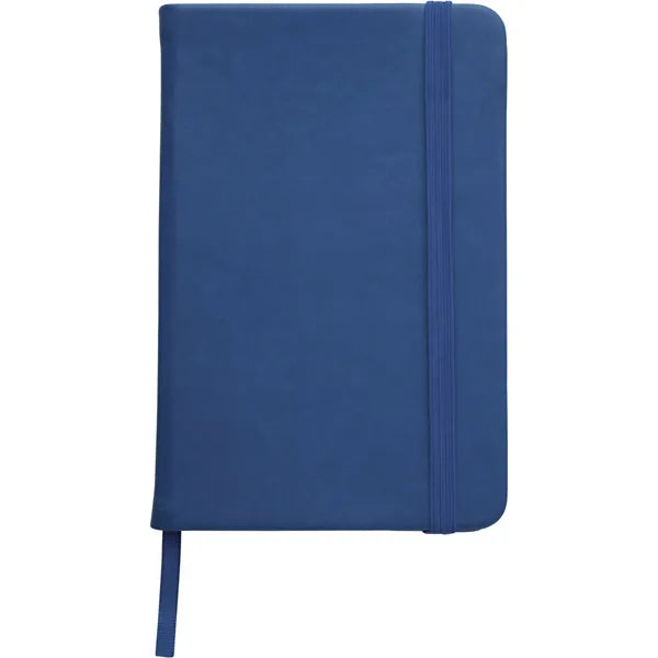 Notitieboekje A5 met PU omslag en elastieksluiting, Blauw - 183076