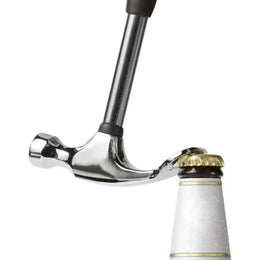 Hamer met flessenopener bij het openen van een fles, Zilver en zwart - 183127