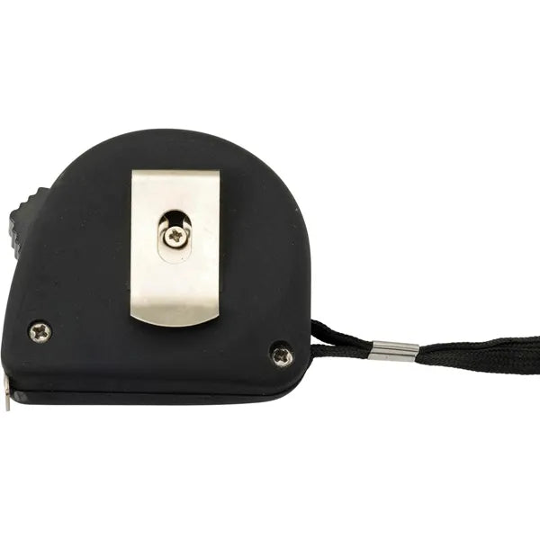 ABS rolmaat arianne 2 meter met riemclip en polskoord achterzijde, Zwart - 183141