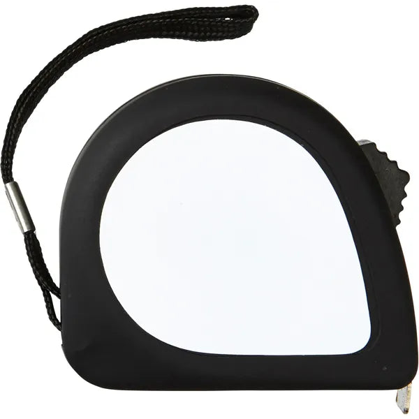 ABS rolmaat arianne 2 meter met riemclip en polskoord, Zwart - 183141