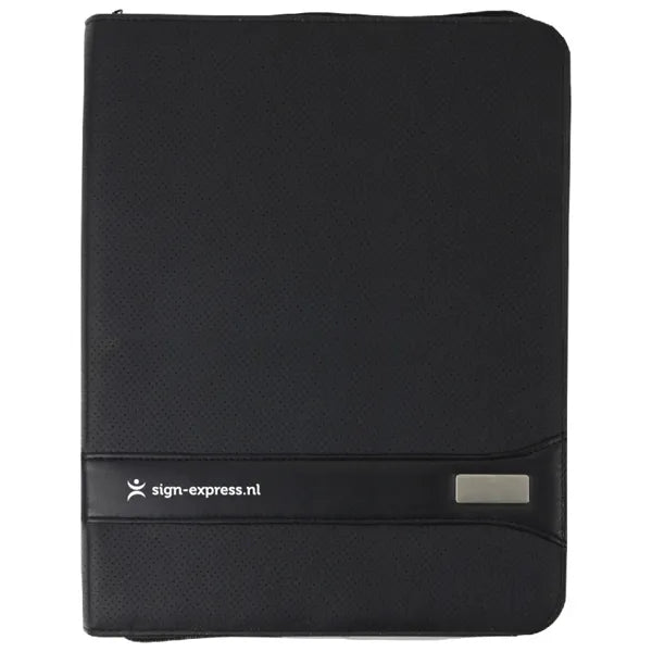 documentenmap a4 rits zwart logo 183403