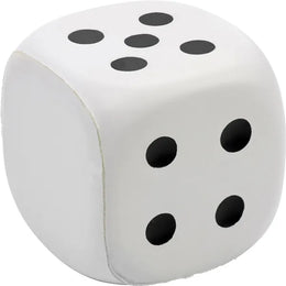 Anti-stressdobbelsteen van PU-schuim met vlak, Wit - 183702