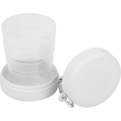 Opvouwbare Drinkbeker 220 ml met Karabijnhaak - Wit