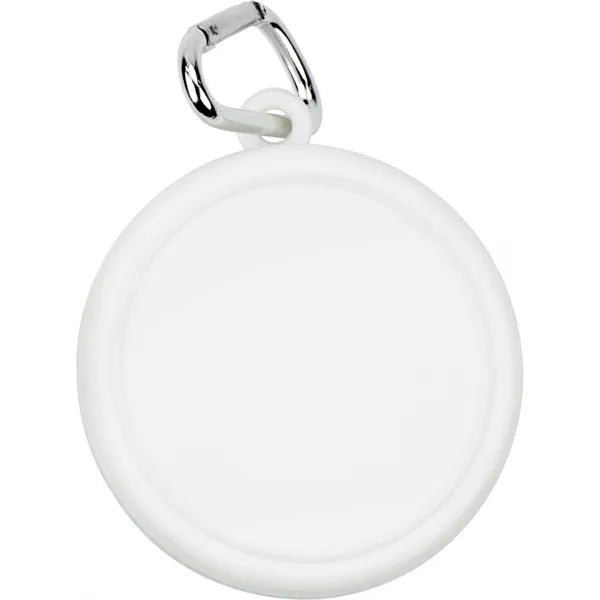 Opvouwbare drinkbeker 220 ml met karabijnhaak detail, Wit - 183878