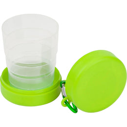 Opvouwbare drinkbeker 220 ml met karabijnhaak geopend, Groen - 183878