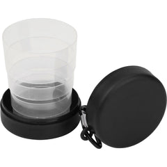 Opvouwbare Drinkbeker 220 ml met Karabijnhaak - Zwart
