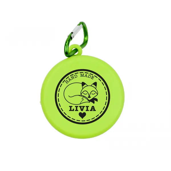 Opvouwbare drinkbeker 220 ml met karabijnhaak met bedrukking, Limegroen - 183878