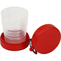Opvouwbare Drinkbeker 220 ml met Karabijnhaak - Rood
