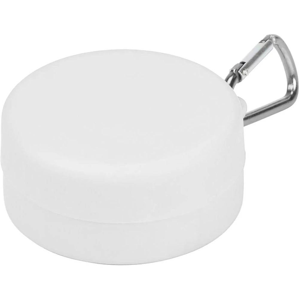 Opvouwbare drinkbeker 220 ml met karabijnhaak, Wit - 183878