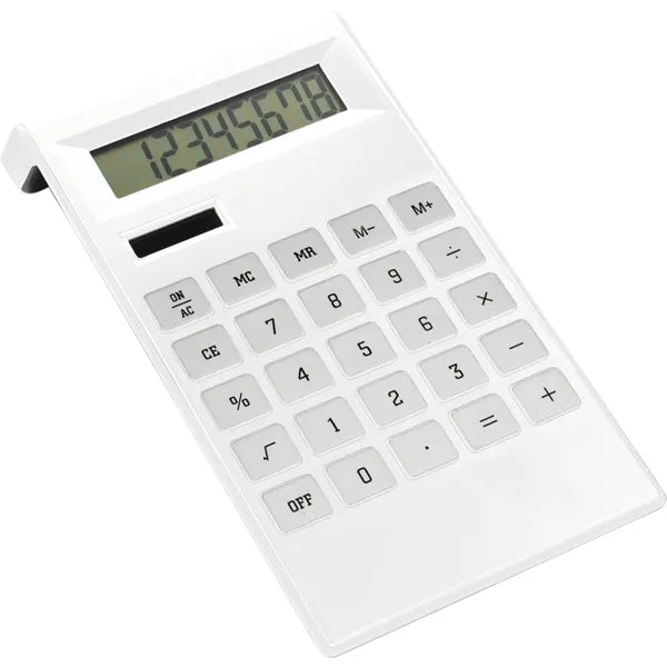 bureaucalculator kunststof dual power wit 184050