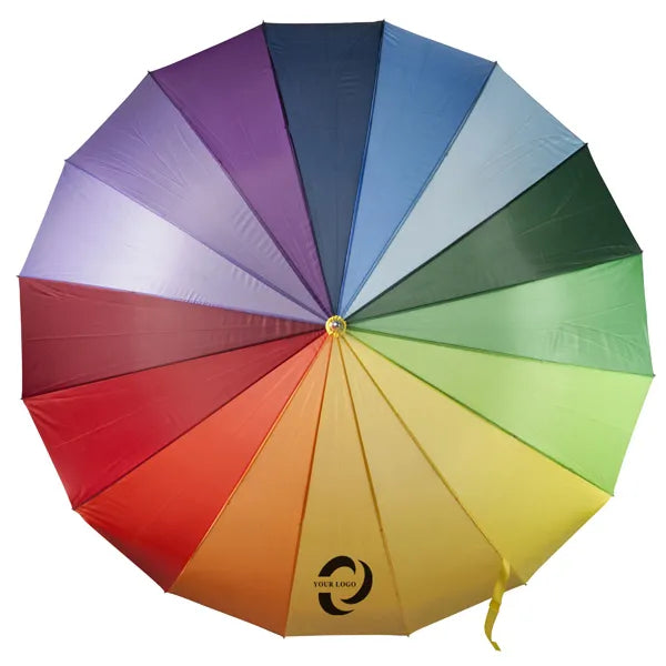regenboogparaplu handmatig nylon met logo 184058