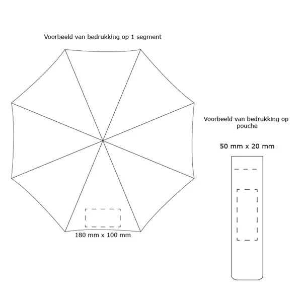opvouwbare paraplu handmatig polyester voorbeeld drukpositie 184092