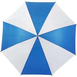Automatische paraplu met 8 panelen en houten handvat, Blauw en wit - 184141