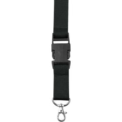 Lanyard met Karabijnhaak en Veiligheidssluiting – Zwart