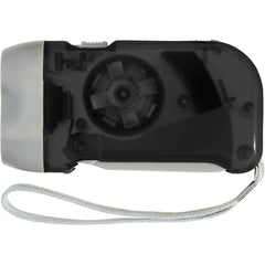 Dynamo zaklamp van frosted kunststof – 2 LED's en polskoord - Zwart