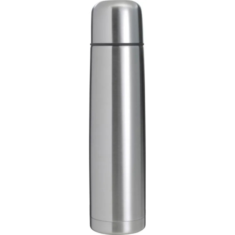 dubbelwandige thermosfles 1000 ml van roestvrij staal zilver 184668 