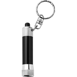 Metalen sleutelhanger met LED lampje, Zwart - 184845