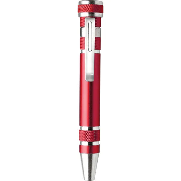 Schroevendraaierset 8 bitjes aluminium rood 184853