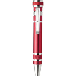 Schroevendraaierset 8 bitjes aluminium rood 184853