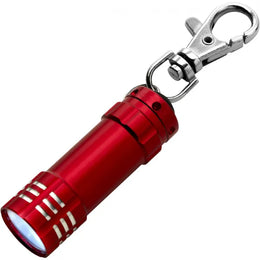 Aluminium zaklamp met LED en karabijnhaak, Rood - 184861