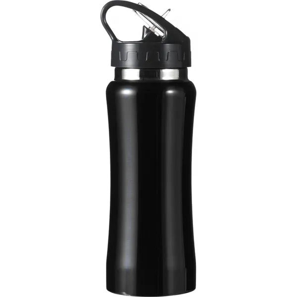 Sensio serena RVS drinkfles 600 ml met snelsluiting en drinktuit, Zwart - 185233